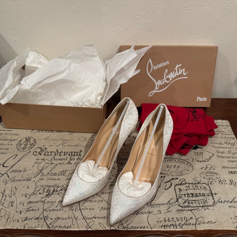 Christian Louboutin White Stiletto Heels